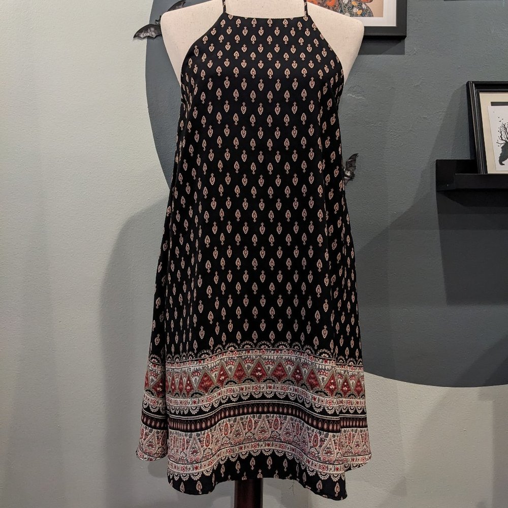 Bohemian Print Swing Dress - Unknown Brand - Size S